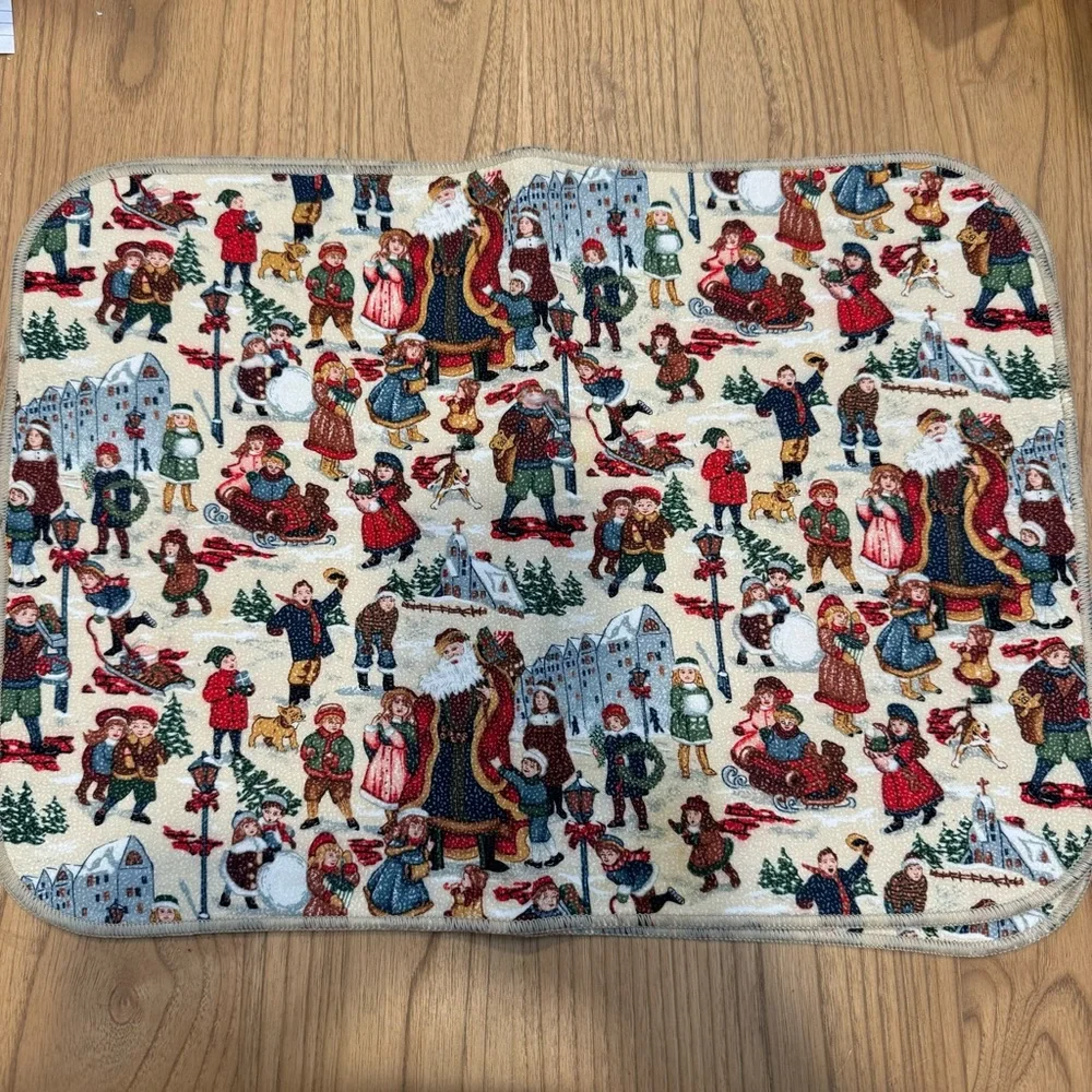 Set of 2 Vintage “ My Childhood Christmas “ placements